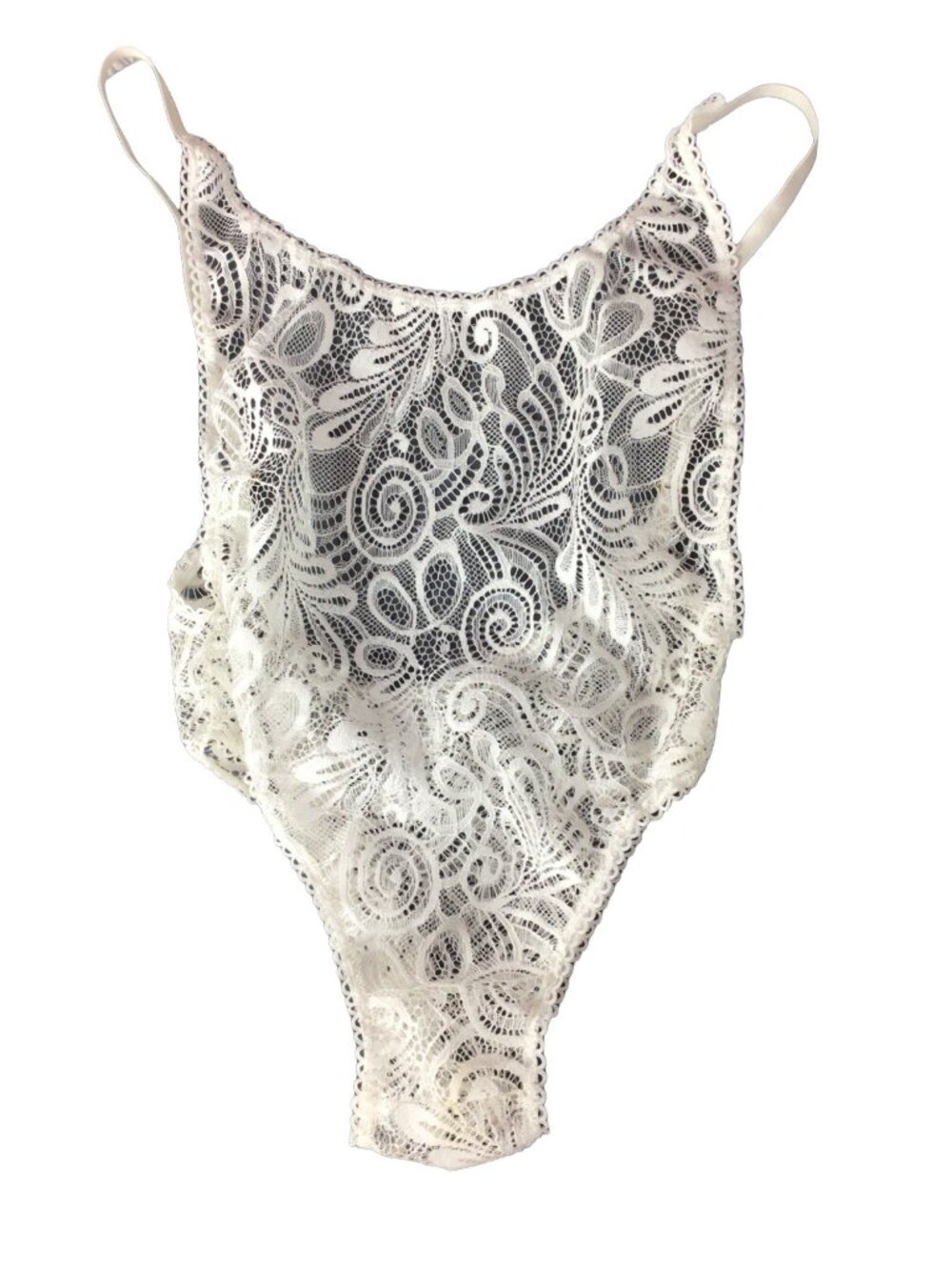 Lace Bodysuit*White Floral*Sheer*Cosplay*Femboy*Sissy*By LA With Love*Small*NWOT